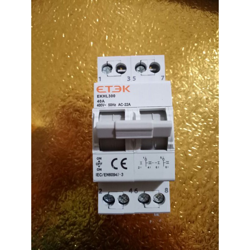 Aptomat CB đảo chiều chuyển mạch 2 nguồn độc lập 40A hãng ETEK