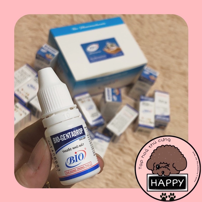 Nước nhỏ mắt Bio-gentadrop cho thú cưng/ Dung dịch nhổ mắt Bio chó mèo 10ml [Ảnh thật][Có sẵn]- Tạp Hoá Thú Cưng Happy