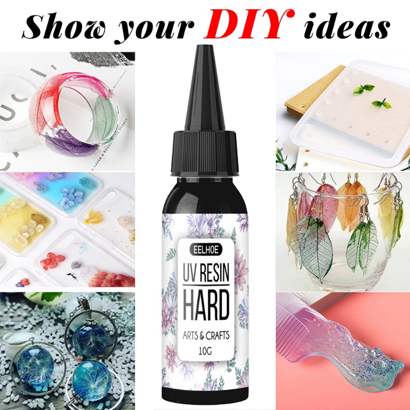 Gel trong suốt resin uv 10ml 20ml 30ml 50ml 100ml 200ml hiệu ứng pha lê
