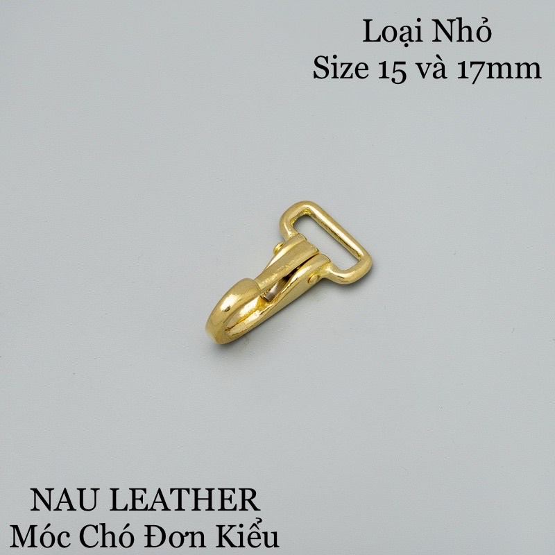 Móc chó đồng thau/ Móc dây đeo túi xách da thủ công