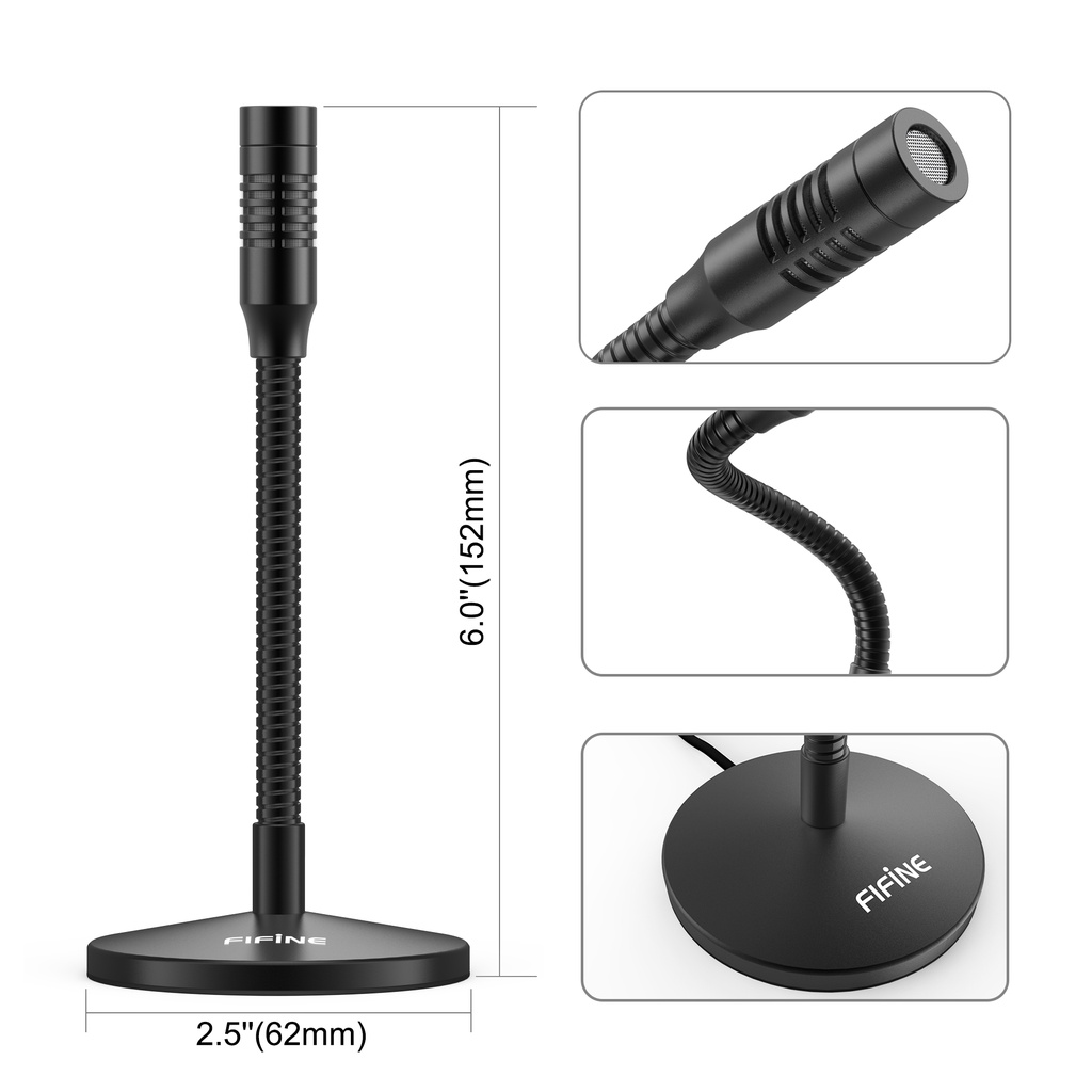 FIFINE K050 - HÀNG CHÍNH HÃNG - Mic thu âm Mini để bàn cổng USB dành cho Máy tính