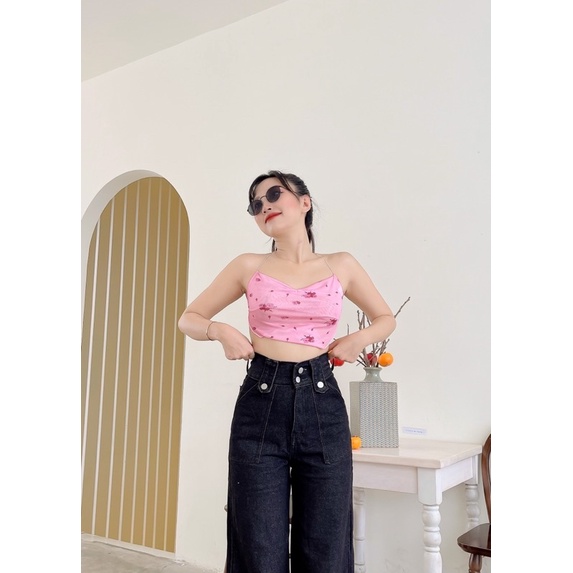 Quần culottes jean túi to 4 nút