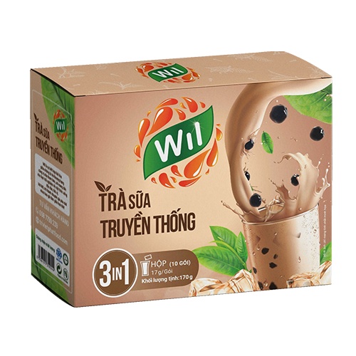 Trà sữa truyền thống WIL 3 in 1 hộp 170g (10 gói x 17g)