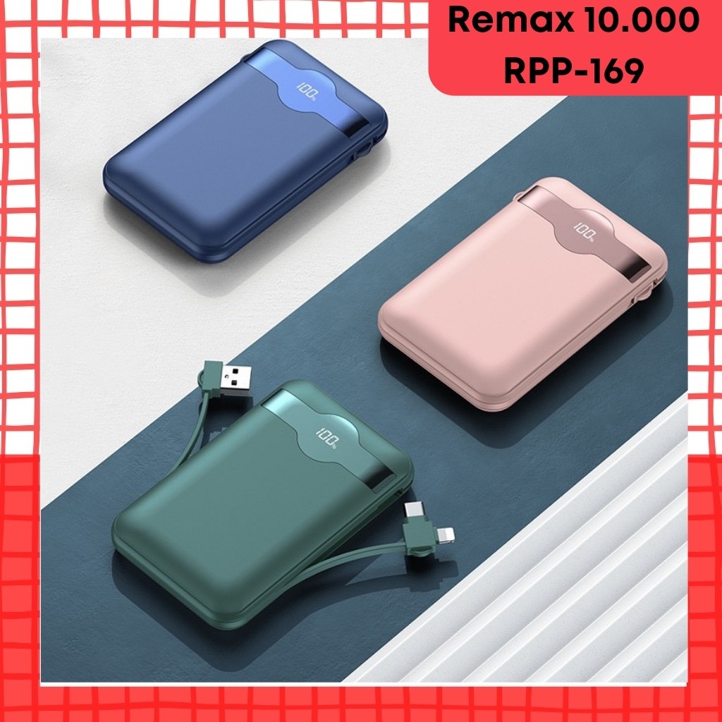 Sạc Dự Phòng 10.000mAh Chính Hãng Remax RPP-169,Kèm Cáp Sạc Đa Năng Hàng Zin Hãng Bảo Hành 6 Tháng 1 Đổi 1