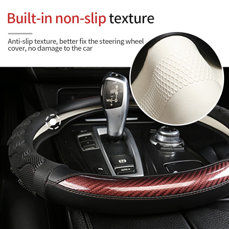Vỏ bọc vô lăng 5D SEAMETAL bằng sợi carbon chống trượt chống mài mòn cho ô tô