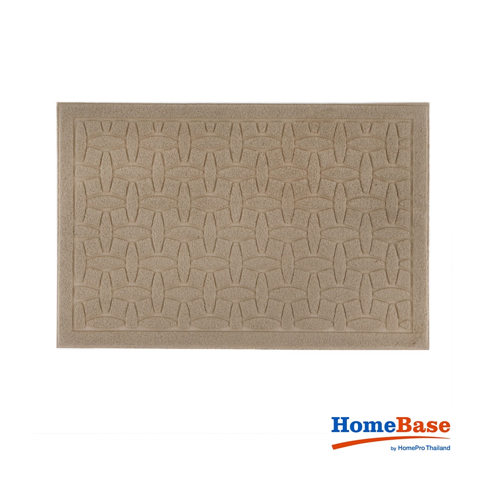 HomeBase HLS Thảm chùi chân bằng Polyester/cao cu chống nước và thời tiết MX2046 W39xH59xD0,25 màu be