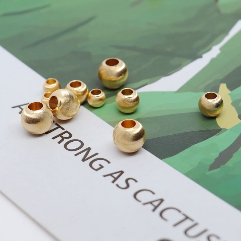 Chuỗi Hạt Tròn Bằng Đồng Mạ Vàng diy Dùng Làm Trang Sức