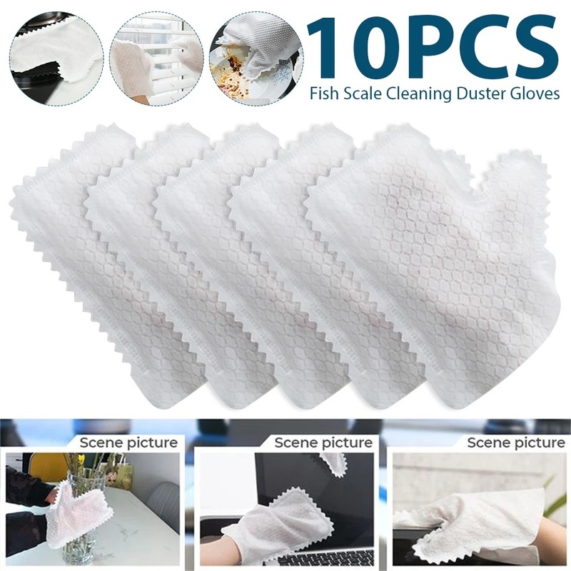 Set 10 Găng Tay Hai Mặt Bằng Vải Không Dệt Thân Thiện Với Môi Trường Có Thể Tái Sử Dụng