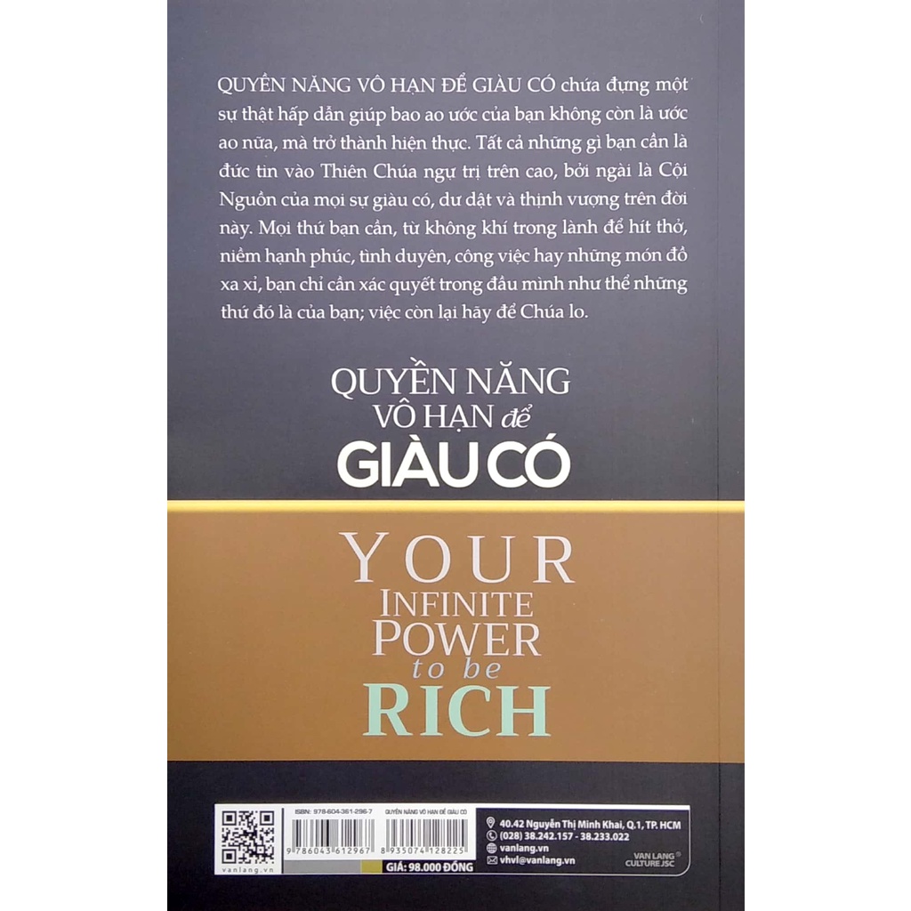 Sách - Quyền Năng Vô Hạn Để Giàu Có - Your Infinite Power To Be Rich