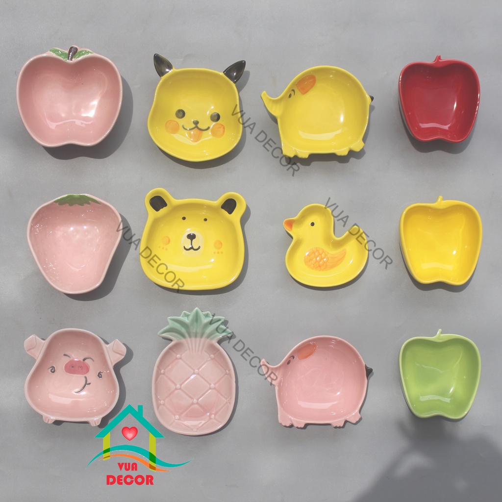 Chén Sứ Bát Sứ Bát Đĩa Decor Bàn Ăn Dễ Thương Đựng Nước Chấm Nhiều Màu S90