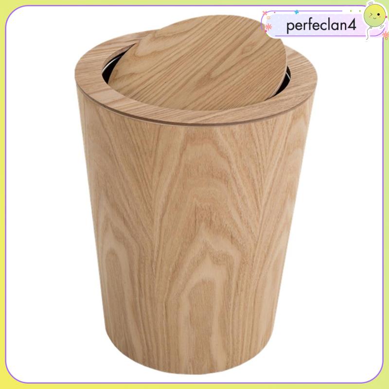 1 Thùng Rác Bằng Gỗ Trơn 9L Perfeclan4 Có Nắp Đậy Tiện Dụng