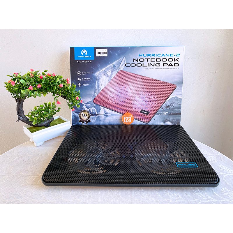 Đế tản nhiệt laptop NCP-074 Không Tiếng Động Cơ ( 2 QUẠT)- Dùng cho laptop 12-&gt; 15.6 inch