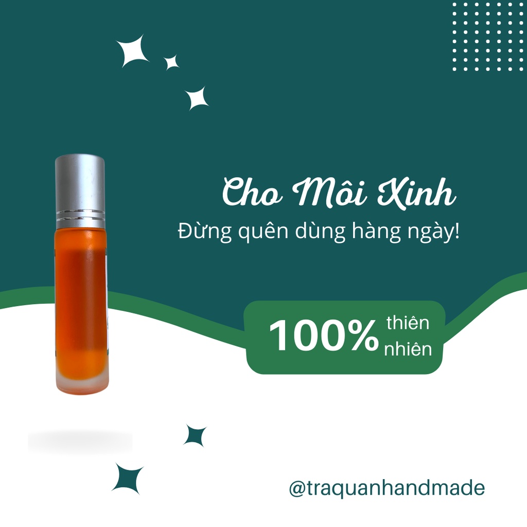 Bộ Combo Chăm Sóc Môi Tiết Kiệm Hiệu Quả (Dầu Dưỡng 8ml Và Tẩy Tế Bào Chết 60g) Giảm Thâm Giảm Khô Nẻ Mùa Lạnh Trà Quán