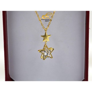 Dây chuyền titan ngôi sao kẹp xoàn rớt cách điệu mạ vàng 24k