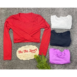 [HÀNG XUẤT KHẨU] áo Croptop xoắn eo tay dài
