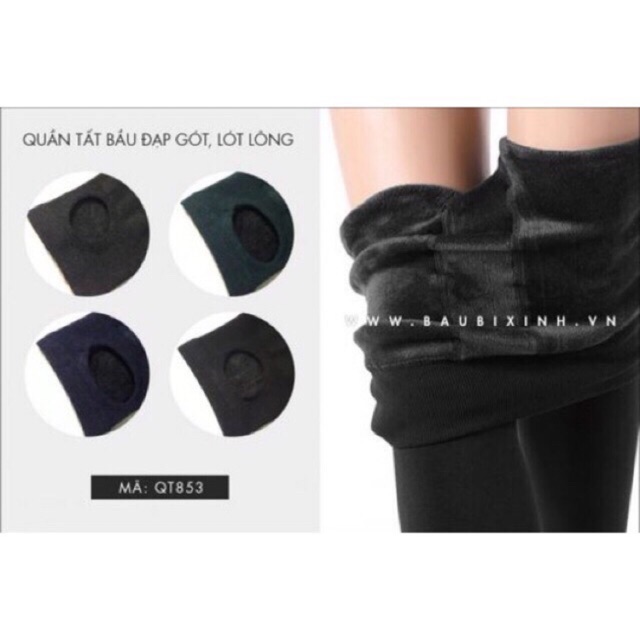 Quần tất nỉ dạ siêu ấm áp túi zip