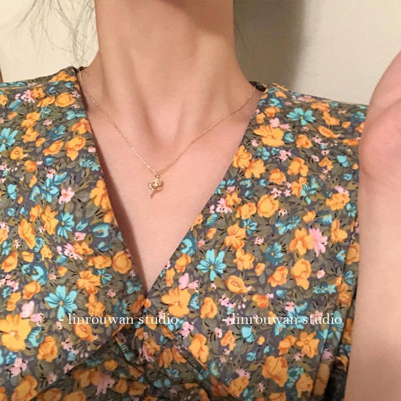 Dây chuyền mạ vàng hồng đơn giản 210807 nữ tính