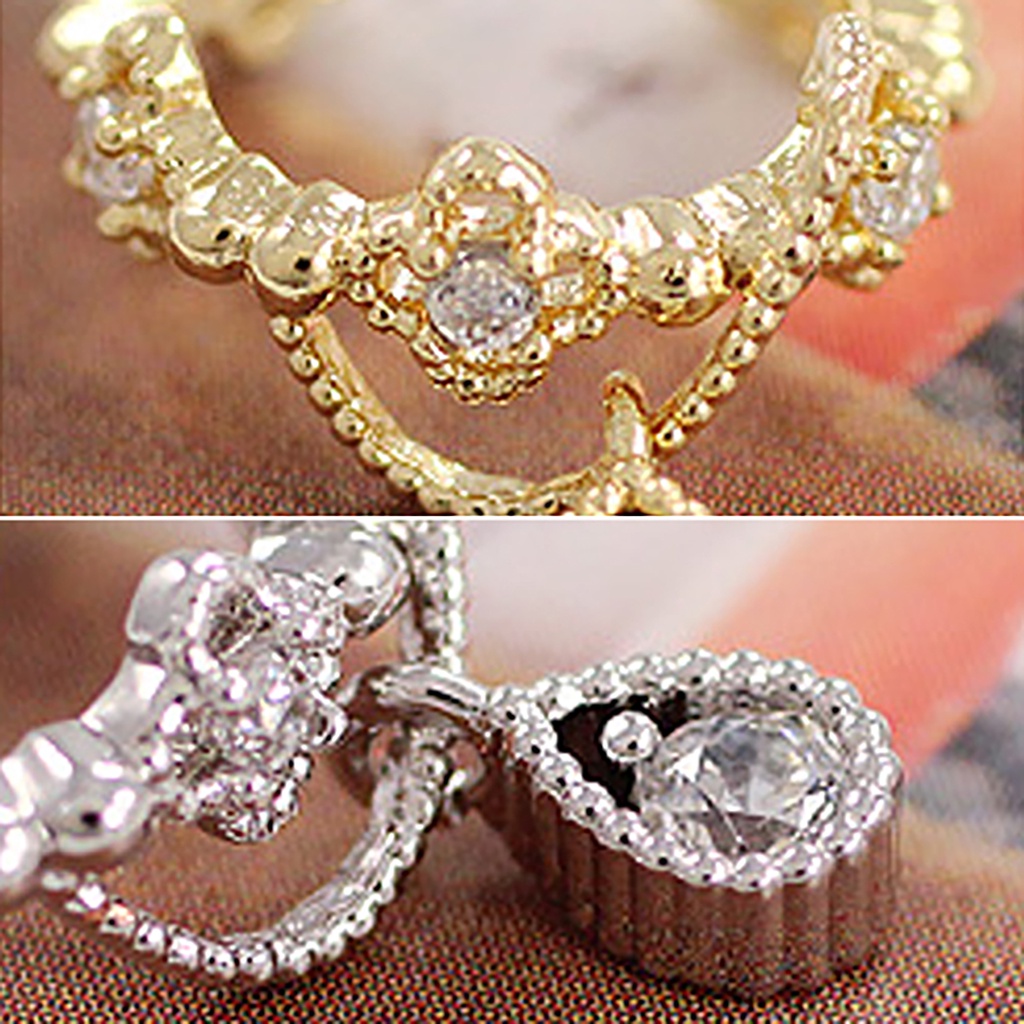 Khuyên kẹp vành tai không xỏ lỗ đính kim cương giả xinh xắn cho nữ