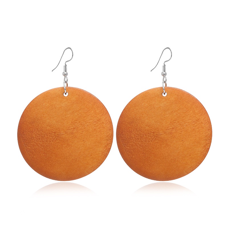 Khuyên Tai Gỗ Họa Tiết Hình Học Phong Cách Bohemia Cổ Điển SS161