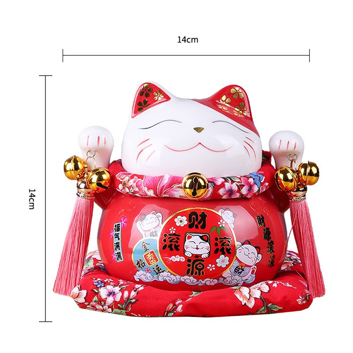 Mèo thần tài 14cm Tấn Tài Tấn Lộc gốm sứ cao cấp - Mèo may mắn chiêu tài | BigBuy360 - bigbuy360.vn