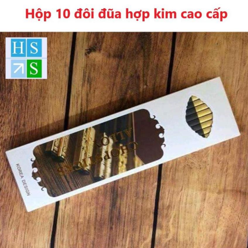 Hộp 10 đôi đũa hợp kim cao cấp Hàn Quốc - Chịu nhiệt độ cao chống trơn trượt, chống mốc, mối mọt - HS Shop Thủ Đức