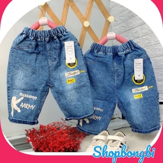 Quần jean đùi bé trai size đại chất bò chéo co dãn bền đẹp