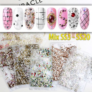 Bịch Hạt đá pha lê trộn Mix Size Nhiều kích cỡ