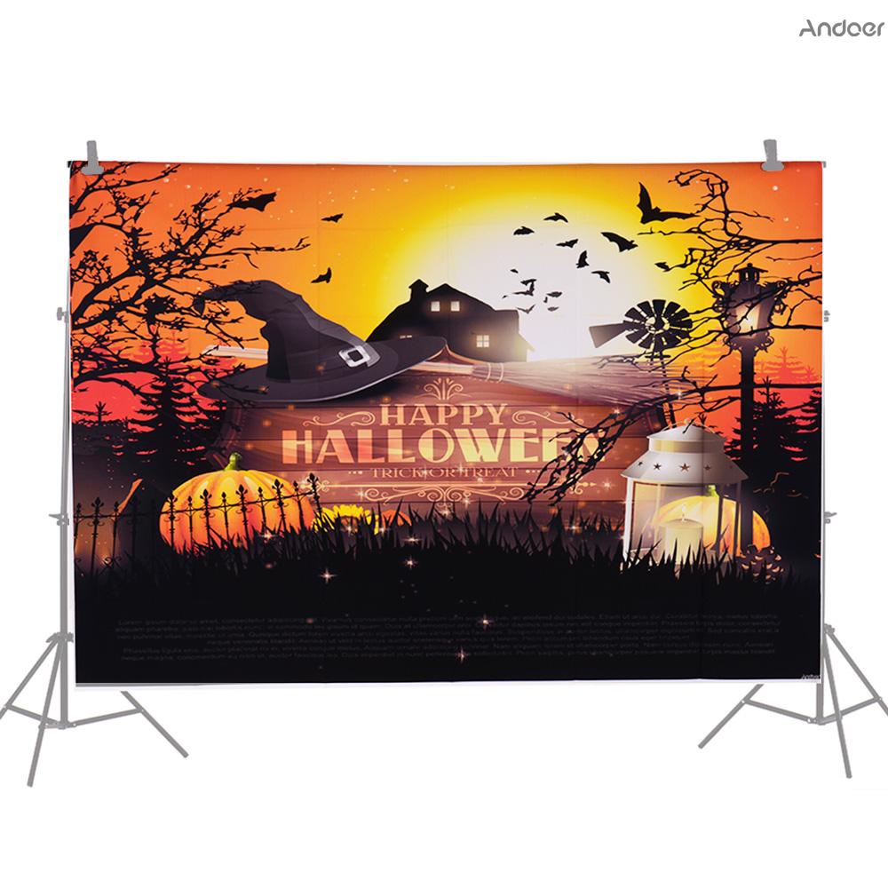 ✧   Andoer Halloween Style 1.5*2.1meters / 5*7feet Foldable Vinyl Photography Backdrop Background Pumpkin Photo Studio Props for Portrait Family Party Halloween Festival Photography
