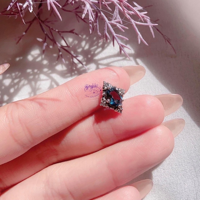 Bông Tai Xanh Dương Đá Topaz Thiên Nhiên Bạc 925 SP003243 Gypsy.lala