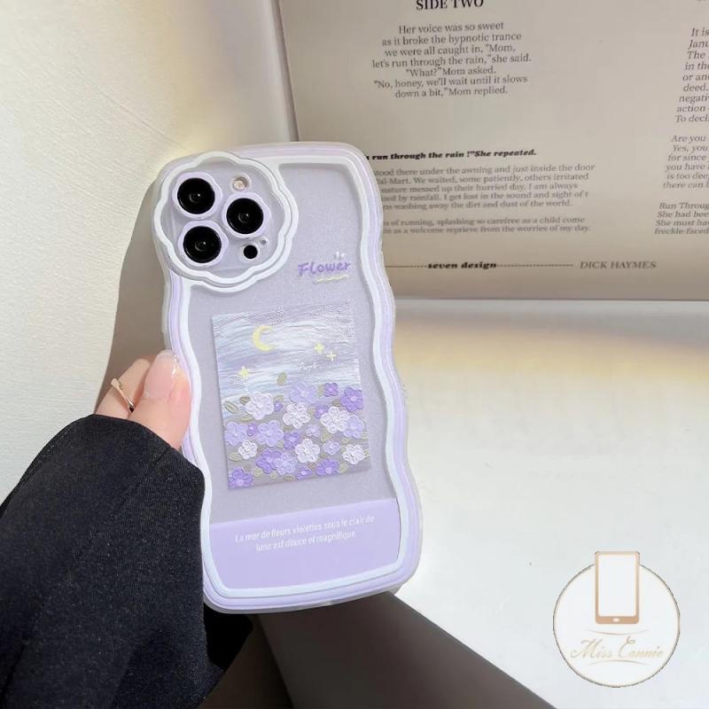 Ốp Điện Thoại Mềm Hình Hoa Tím Cho iPhone 11 12 13 Pro MAX XR 6 6s 7 8 Plus SE 2020 X XS MAX