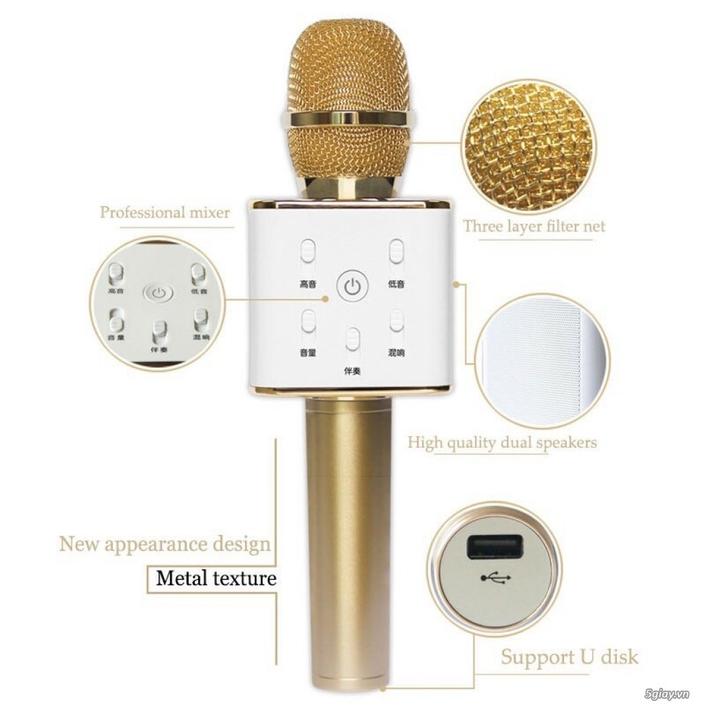 Micro Karaoke Tích Hợp Loa Bluetooth Q7 kéo