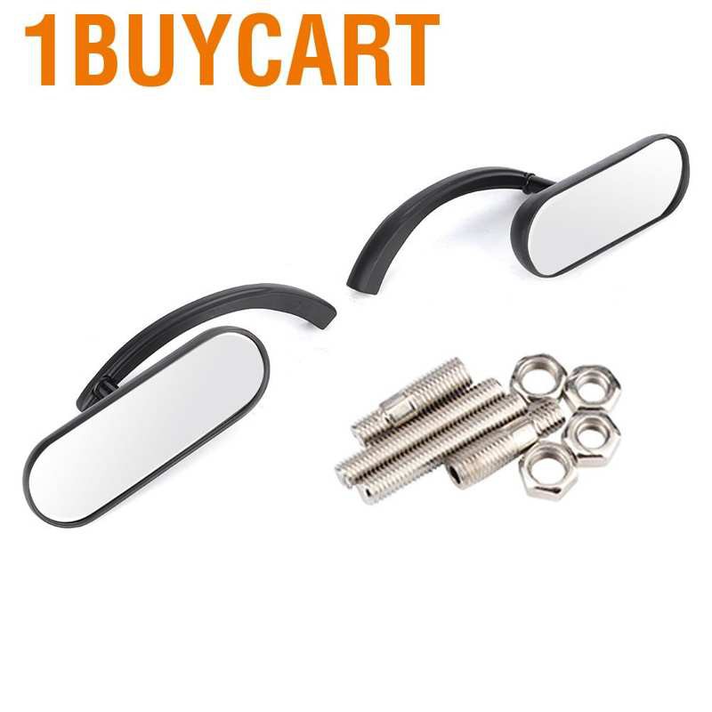 1 Cặp Gương Chiếu Hậu Mini Hình Oval Cho Xe Honda Yamaha Suzuki Kawasaki