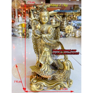 Tượng cửu thiên huyền nữ bằng đồng nguyên chất cao 30cm, nặng 2,7kg đẹp tinh xảo
