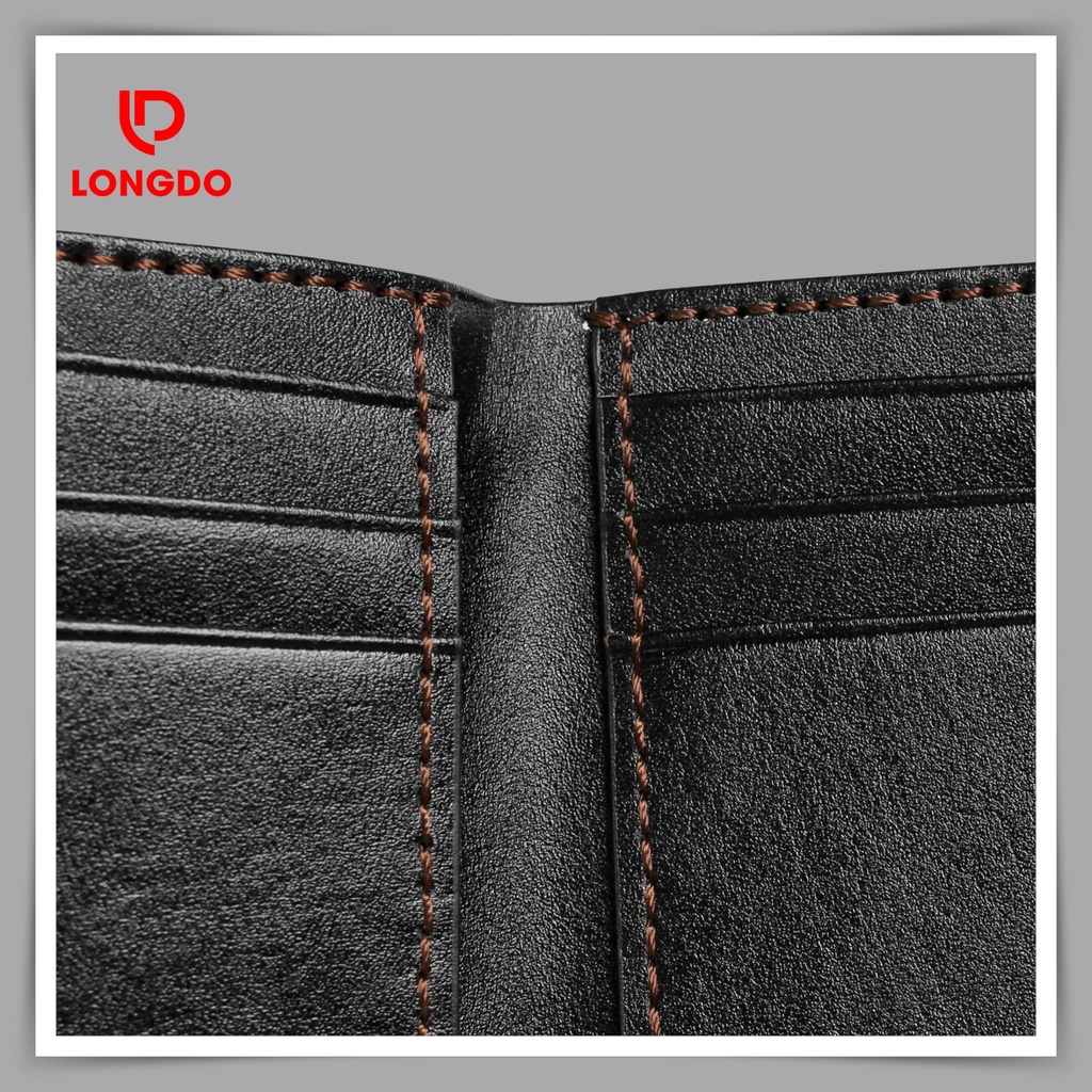 Ví da nam dáng đứng - Cam kết da bò thật 100% - Hàng chính hãng thương hiệu Longdo Leather - BD01