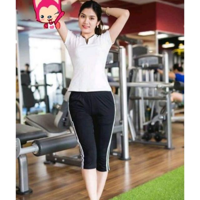 Sét đồ bộ thể thao cotton lửng nữ cổ V mẫu mới giá rẻ đẹp có bigsize, đồ bộ mặc ở nhà mùa hè mát mẻ- Thời Trang Gugo