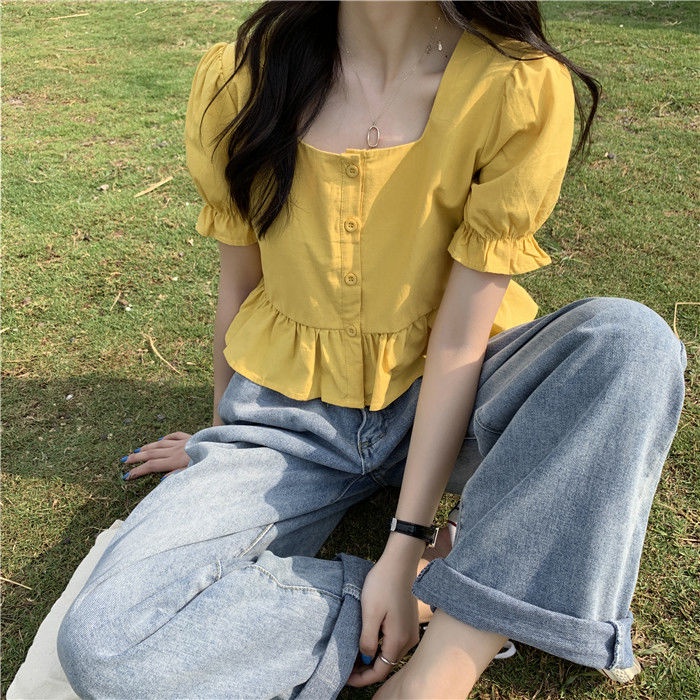 Áo Sơ Mi Tay Phồng Dáng Rộng Phong Cách Pháp Thời Trang Xuân Hè Hàng Mới Dành Cho Bạn Nữ 2022