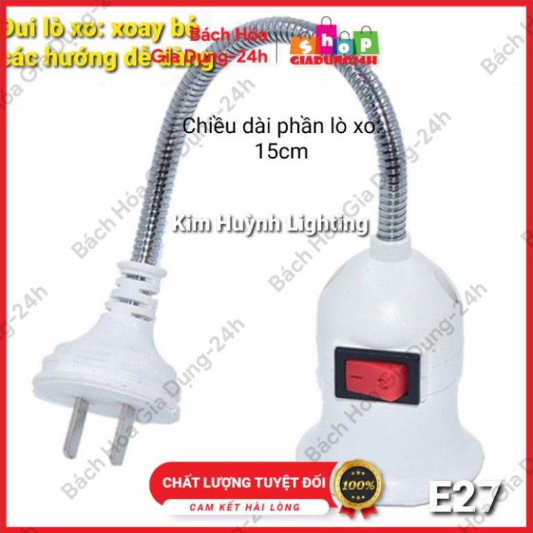 Đui bóng đèn E27 nhiều mẫu,Đui lò xo. công tắc E27 tiện dụng-Giadung24h