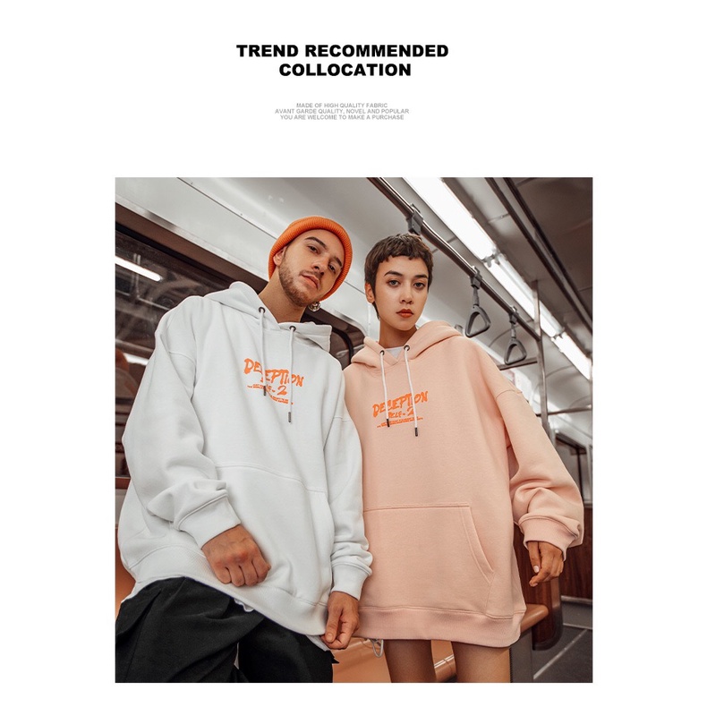 Áo hoodie form rộng deception chất nỉ bông mũ dày 2 lớp | BigBuy360 - bigbuy360.vn