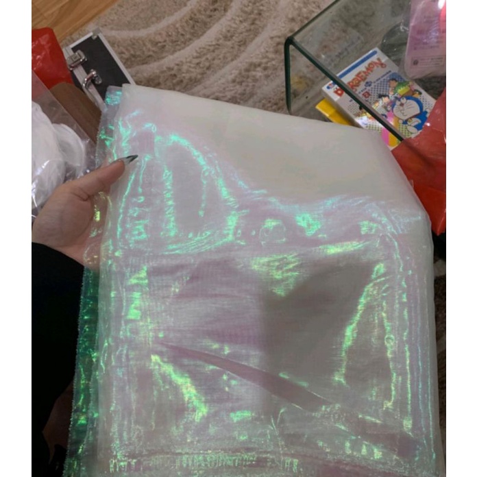 💥Vải voan kính hologram ánh xà cừ khổ 150cm chuyên chụp nail, chụp ảnh sản phẩm