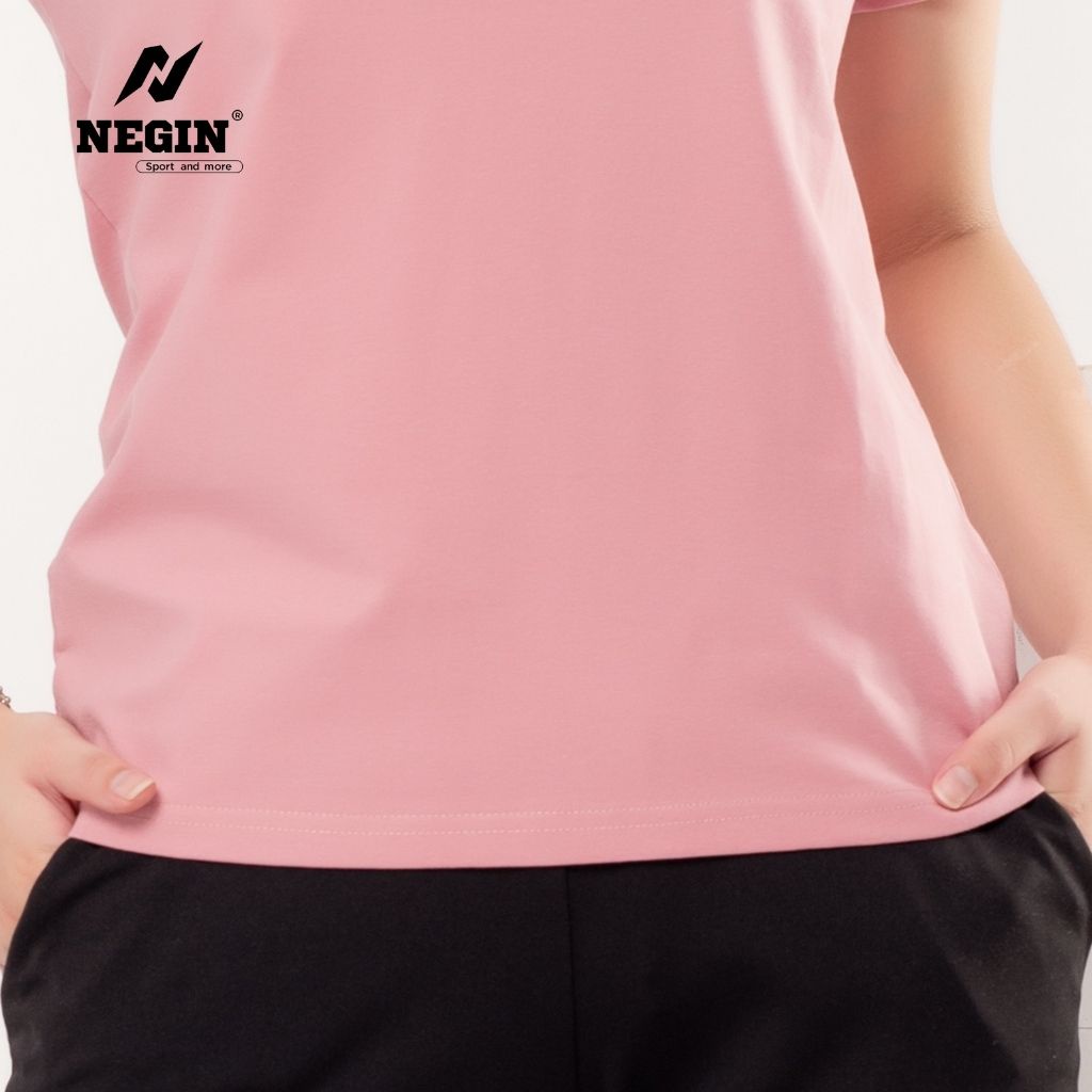 Áo Thun T-Shirt Nữ NEGIN Thiết Kế Cổ Tròn Ngắn Tay, Họa Tiết In Sắc Nét, Chất Cotton Thoáng Mát AN338W