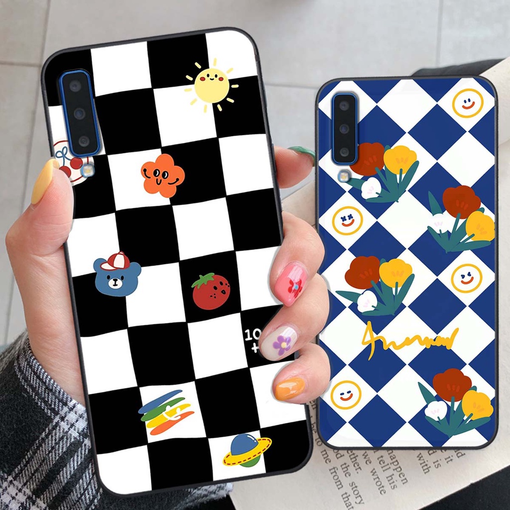 Ốp Samsung A7 2018 / A9 2018 họa tiết hoa, gấu thời trang, ốp dẻo bền đẹp