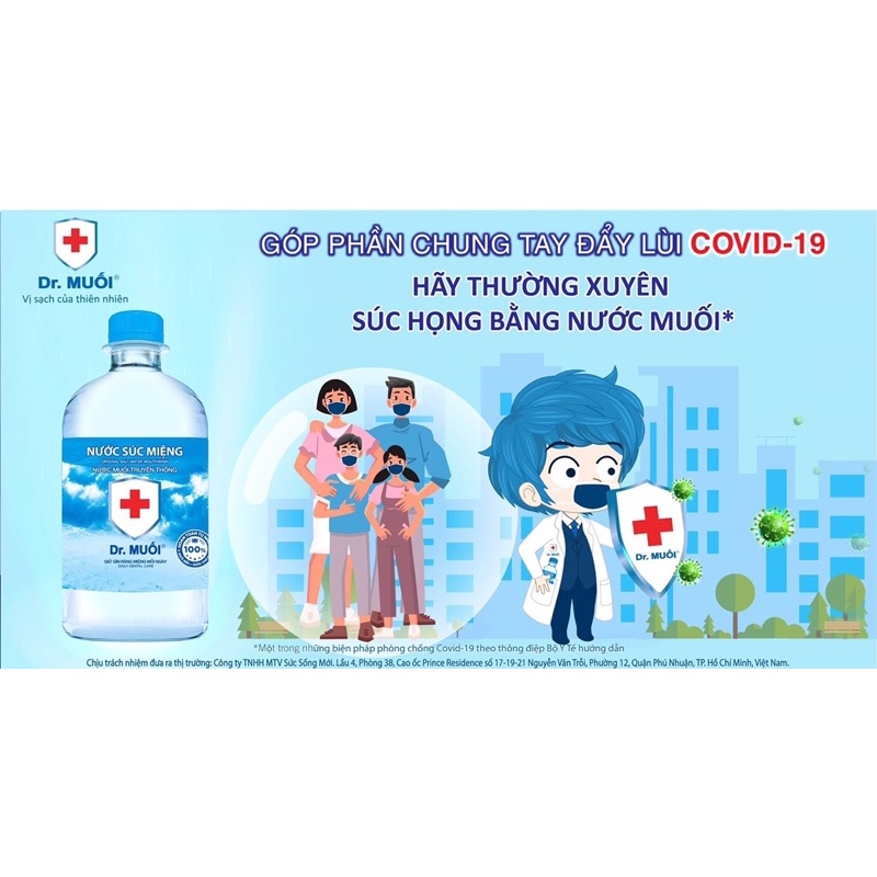 [Thùng 9000ml] Nước Súc Miệng Dr. Muối Hương Vị Truyền Thống Chính Hãng