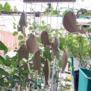 Cá gỗ decor (combo 10 chú cá gỗ) kèm dây thừng
