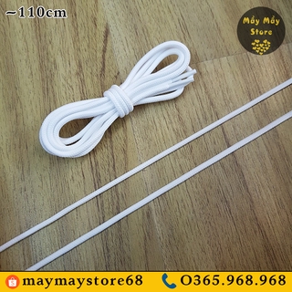 Dây Giày Tròn Màu Trắng Dài 110cm (Cho Giày Có 6-7 Lỗ Xâu)