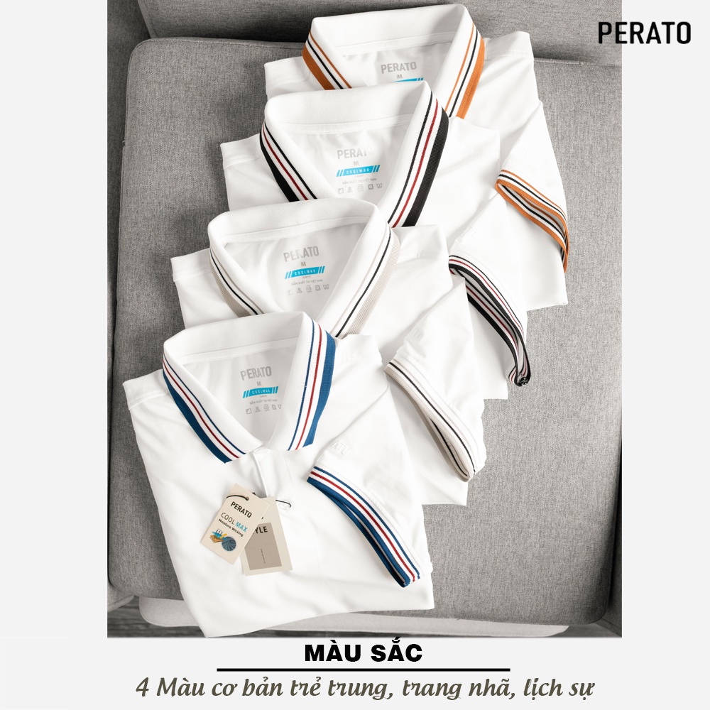 [MUA 2 GIẢM 40K] Áo Phông Nam Có Cổ PERATO, Phom Ôm Trẻ Trung, Thiết Kế Tinh Tế, Trẻ Trung (APCP21054) | BigBuy360 - bigbuy360.vn