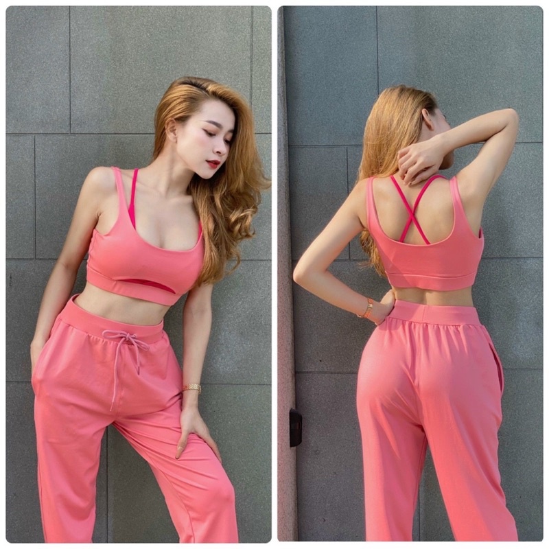 SET ĐỒ TẬP DÀI JOGGER ÁO BRA HOTTREND