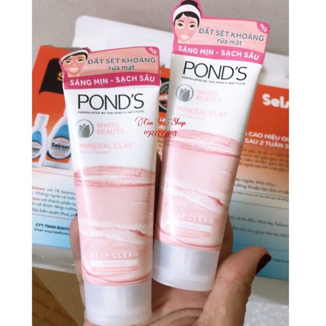 [ Mẫu 40g ] Sữa Rửa Mặt Pond's Đất Sét Khoáng Sạch Sâu Sáng Mịn (40g )