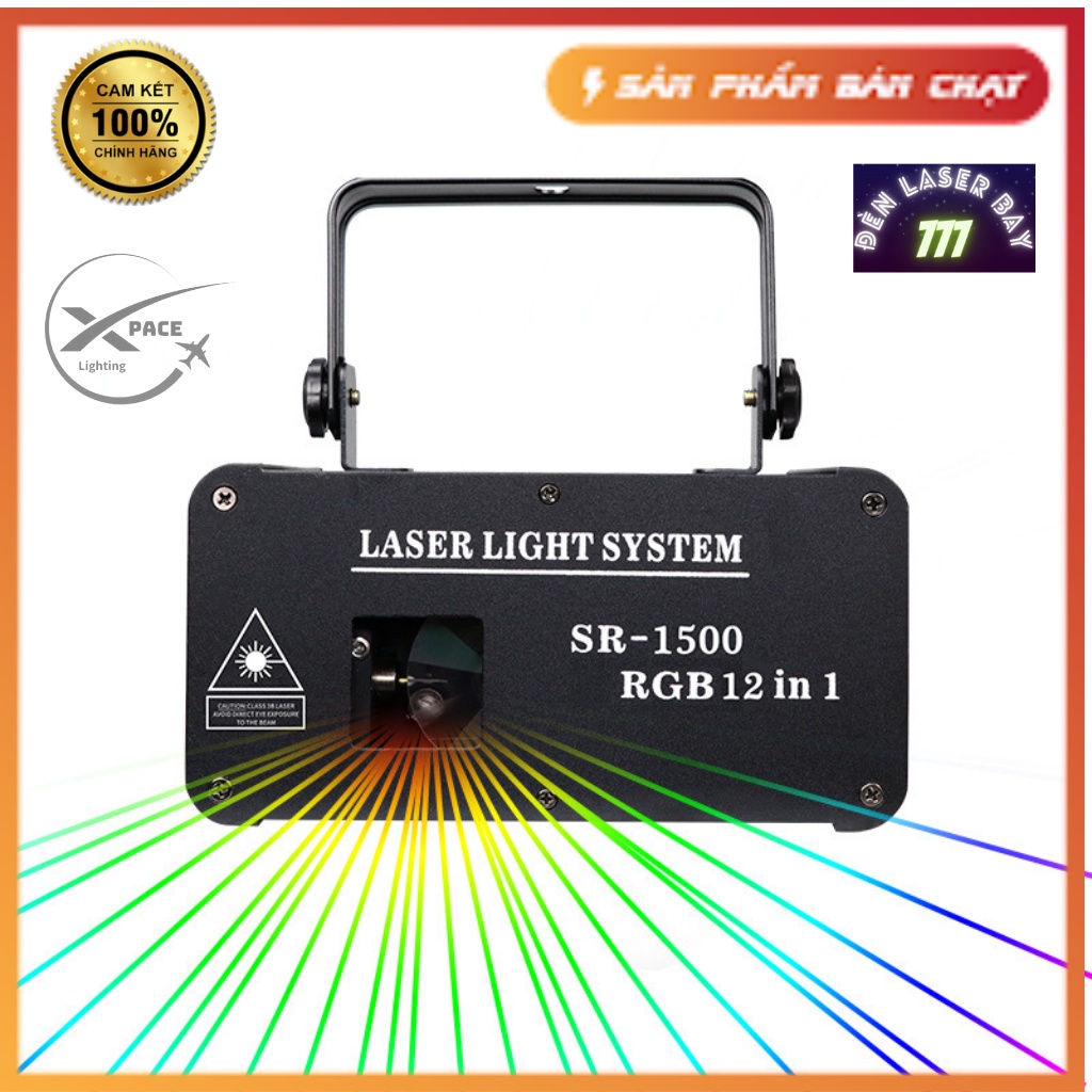 Đèn Led Laser SR1000 12in1 Cảm Biến Âm Thanh Với 1500 Hiệu Ứng Ánh Sáng 3D Trang Trí Phòng Ngủ ,Phòng Bay ,Bar ,Karaoke