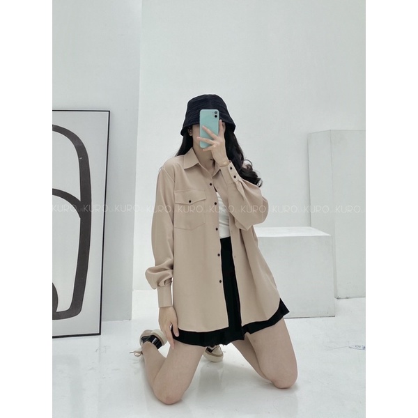Áo sơ mi over- rộng 2 màu