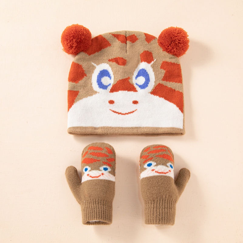 Mũ Beanie Dệt Kim Mềm Mại Giữ Ấm Mùa Đông Dễ Thương Cho Bé